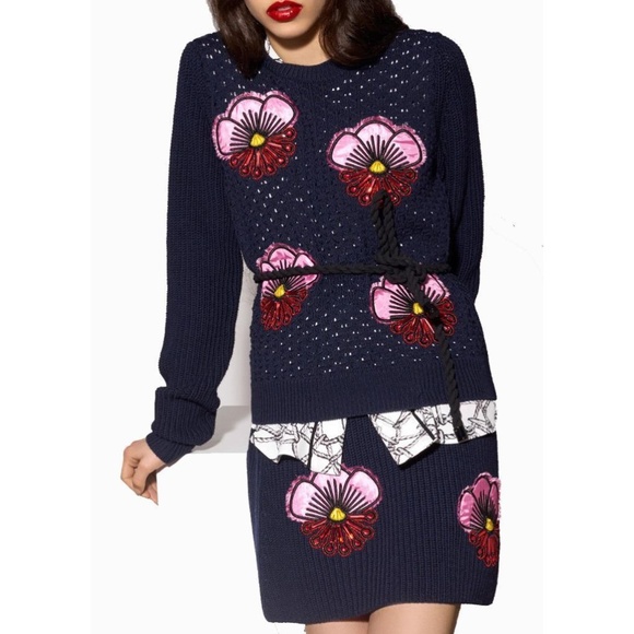 embroidered sweater skirt